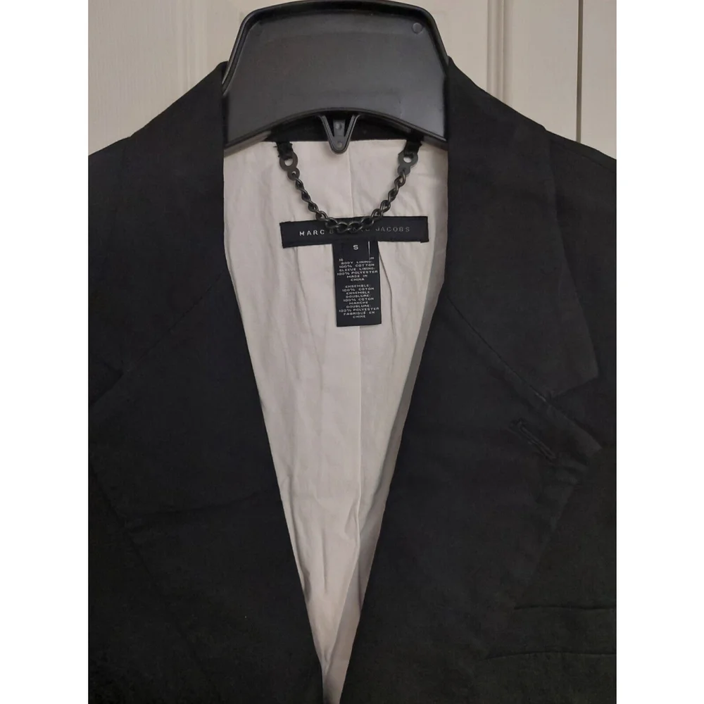 Marc by Marc Jacobs Mens Black Lined Cotton Blazer Suit Jacket Sz Small NWT $398